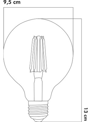 E27 LED FİLAMANLI RUSTIK AMPUL G95 OPAL CAM 9W 3000k Gün Işığı ERD-232