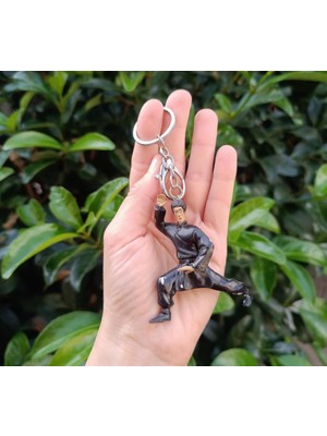 HD Marketim Bruce Lee 3D Figür Anahtarlık Araba Çanta Cüzdan Anahtarlık Süsü Aksesuar