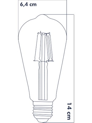 E27 LED FİLAMANLI RUSTIK AMPUL ST64 BAL CAM 6W 2500k Gün Işığı ERD-81