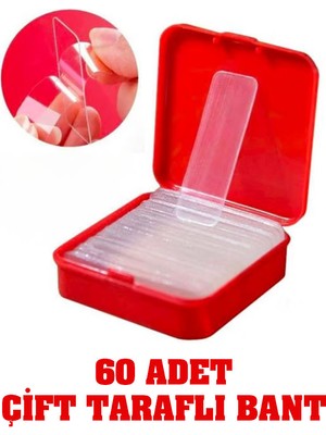 OG Bilişim 60 Adet Şeffaf Çift Taraflı Bant Montaj Bantları