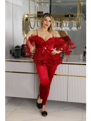 Turkuaz Home Yüksek Kaliteli Kadife Pijama Takım