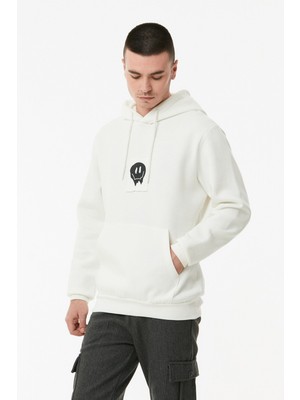 Fullamoda Baskılı Kanguru Cepli Sweatshirt