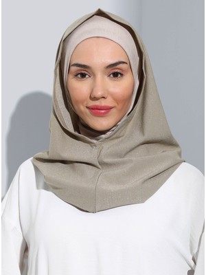 Ecardin ST300-SİMLİ Abiye Hijab 11 Bej - Bej -