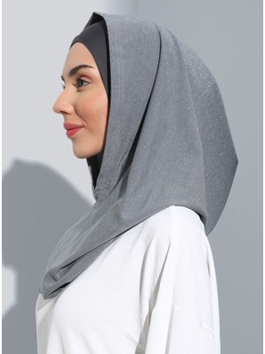 Ecardin ST300-SİMLİ Abiye Hijab 28 Açık Gri - Açık Gri -