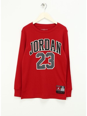 Nike Çocuk Kırmızı Bisiklet Yaka Baskılı Sweatshirt 95C591-R78 Jdb Practıce Flıght Ls T