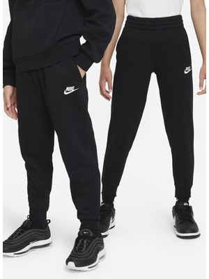 Nike Çocuk Siyah Lastikli Uzun Eşofman Altı FD3008-010 K Nsw Club Flc Jggr