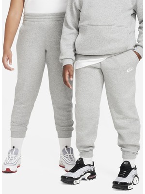 Nike Çocuk Gri Lastikli Uzun Eşofman Altı FD3008-063 K Nsw Club Flc Jggr