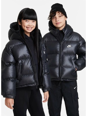 Nike Siyah - Gri - Gümüş Kız Çocuk Mont FD2846-011 K Nsw Tf Rpl Hgh Synfl J