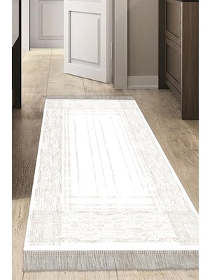 Dekoreko Dijital Mutfak Halısı Trend Keçe Kaymaz Taban Saçaklı Modern Rana Yeşil