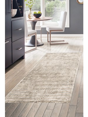 Dekoreko Dijital Mutfak Halısı Star Pamuk Kaymaz Taban Modern Vanessa Kahve