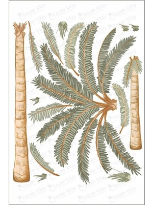 Tasarım Adası Bohem Palmiye Ağaç Duvar Sticker