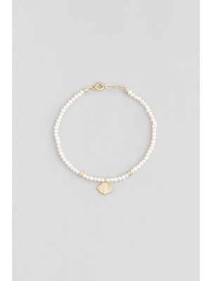 So CHIC Deniz Kabuğu Figürlü İnci Taşlı 14 Ayar Altın Bileklik