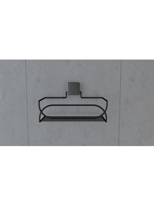 Decorev DC-5554 Dekoratif Banyo Mutfak Balkon Çok Kullanışlı Siyah Metal Sepet Vida Yok