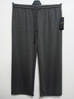 Akşen Giyim Büyük Beden Tesettüre  Uygun Dört Mevsim Fitilli  Pamuk Dokuma Kumaş Palazzo  Pantolon