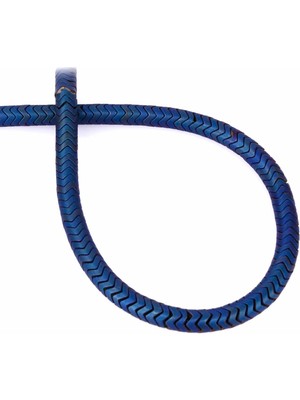 Uçar Doğal Taş Hematit Doğal Taş Mat Mavi Balık Sırtı Kesim 6x2mm Dizi [AA]