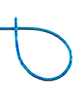 Uçar Doğal Taş Hematit Doğal Taş Parlak Mavi Silindir Kesim 3x5mm Dizi [AA]