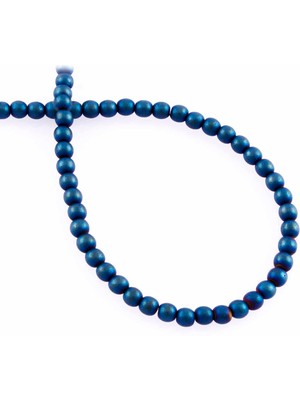 Uçar Doğal Taş Hematit Doğal Taş Mat Mavi Küre Kesim 4mm Dizi [AA]