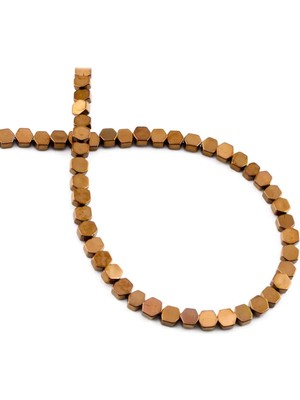 Uçar Doğal Taş Hematit Doğal Taş Parlak Kahverengi Yassı Altıgen Kesim 3x4mm Dizi [AA]