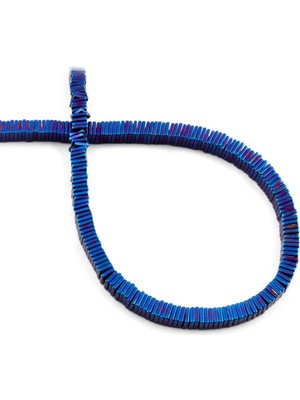 Uçar Doğal Taş Hematit Doğal Taş Parlak Mavi Rondela Kesim 4x1mm Dizi [AA]