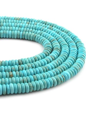 Uçar Doğal Taş Turkuaz Doğal Taş Rondela Kesim 6x2mm Dizi