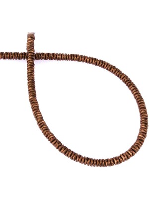 Uçar Doğal Taş Hematit Doğal Taş Mat Kahverengi Dalgalı Rondela Kesim 4x1mm Dizi [AA]