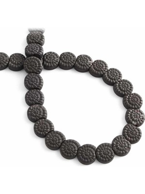 Uçar Doğal Taş Hematit Doğal Taş Mat Siyah Gökkuşağı Salyangoz Kabuğu Kesim 10mm Dizi