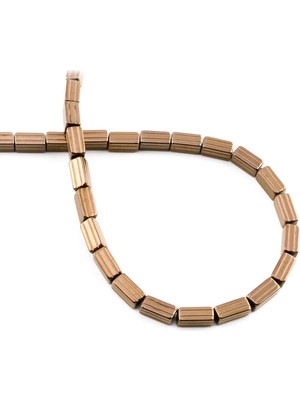 Uçar Doğal Taş Hematit Doğal Taş Parlak Kahverengi Dikdörtgen Kesim 4x8mm Dizi [AA]