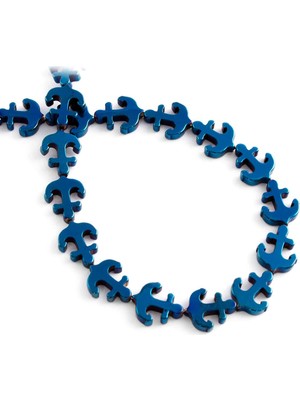 Uçar Doğal Taş Hematit Doğal Taş Parlak Mavi Gemi Çapası Kesim 13x11mm Dizi