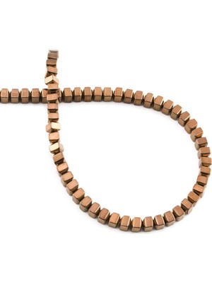 Uçar Doğal Taş Hematit Doğal Taş Parlak Kahverengi Özel Kesim 4x4mm Dizi