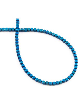 Uçar Doğal Taş Hematit Doğal Taş Parlak Mavi Kare Kesim 3X3MM Dizi