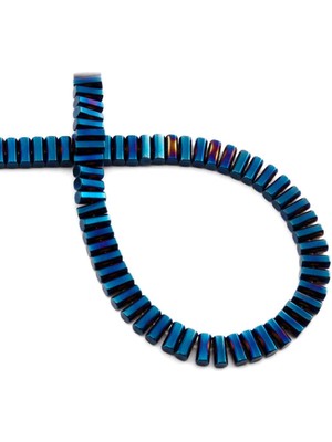 Uçar Doğal Taş Hematit Doğal Taş Parlak Mavi Dikdörtgen Kesim 3x5mm Dizi [AA]