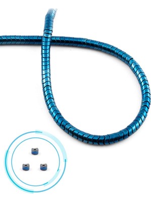 Uçar Doğal Taş Hematit Doğal Taş Parlak Mavi Rondela Kesim 4x2mm Dizi [AA]