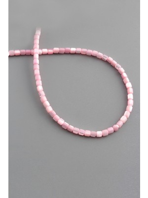 Uçar Doğal Taş Sedef Taşı Dore Kesim Parlak Pembe 3x3mm Doğal Taş Dizi [AA]