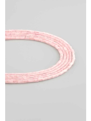 Uçar Doğal Taş Pembe Kuvars Doğal Taş Silindir Kesim 2X4MM Dizi
