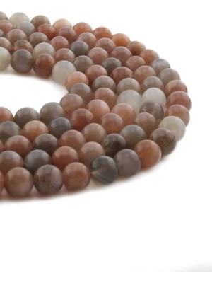 Uçar Doğal Taş Ay Taşı Doğal Taş Parlak Karışık Küre Kesim 8mm Dizi [AB]