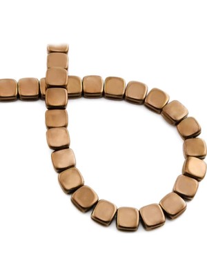 Uçar Doğal Taş Hematit Doğal Taş Parlak Kahverengi Yassı Kare Kesim 8mm Dizi