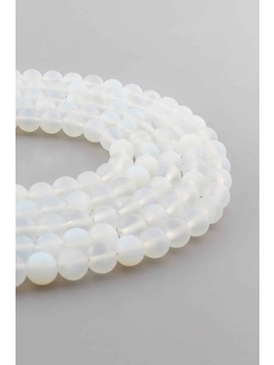 Uçar Doğal Taş Opal Taşı Küre Kesim Mat 8mm Doğal Taş Dizi [AB]