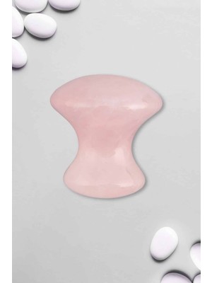 Pembe Kuvars Doğal Taş Mantar Kesim Masaj Aleti