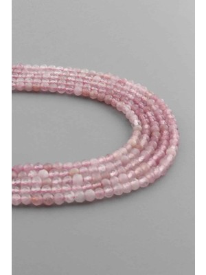 Uçar Doğal Taş Pembe Kuvars Doğal Taş Kristal Kesim 3mm Dizi