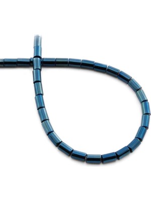 Uçar Doğal Taş Hematit Doğal Taş Parlak Mavi Silindir Kesim 4X6MM Dizi