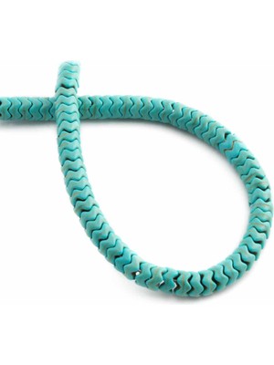 Uçar Doğal Taş Turkuaz Sıkma Doğal Taş Mavi Rondela Kesim 6X3MM Dizi