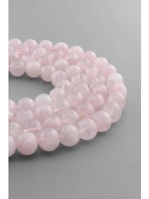 Uçar Doğal Taş Pembe Kuvars Doğal Taş Parlak Pembe Küre Kesim 10mm Dizi [AA]