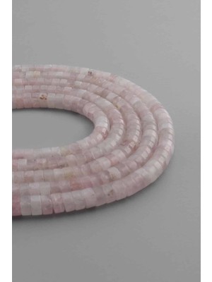 Uçar Doğal Taş Pembe Kuvars Doğal Taş Dore Kesim 6x3mm Dizi