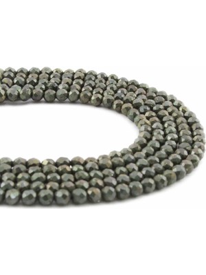 Uçar Doğal Taş Pirit Doğal Taş Parlak Küre Kristal Kesim 3mm Dizi [AA]