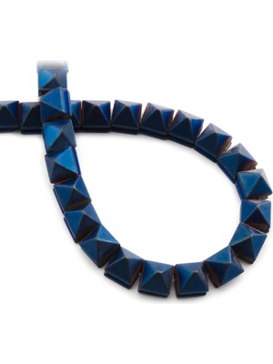 Uçar Doğal Taş Hematit Doğal Taş Mat Mavi Piramit Kesim 8x8mm Dizi [AA]