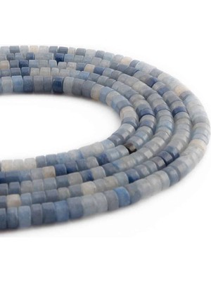 Uçar Doğal Taş Aventurin Doğal Taş Parlak Mavi Dore Kesim 4x2mm Dizi [AA]