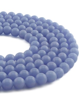 Uçar Doğal Taş Fosforlu Sıkma Doğal Taş Parlak Mavi Küre Kesim 8mm Dizi