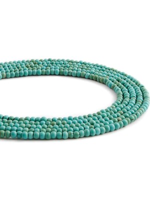 Uçar Doğal Taş Turkuaz Sıkma Doğal Taş Parlak Mavi Küre Kesim 2mm Dizi [B+]