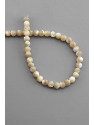 Uçar Doğal Taş Sedef Doğal Taş Parlak Kahverengi Küre Kesim 6mm Dizi [AA]