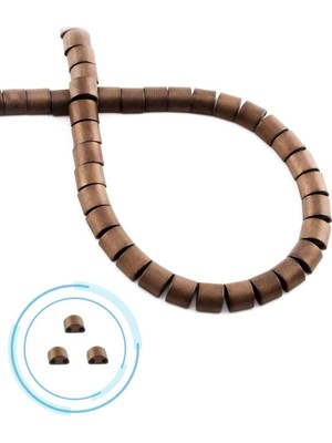 Uçar Doğal Taş Hematit Doğal Taş Mat Kahverengi Piramit Kare Kesim Çift Delikli 6X6MM Dizi